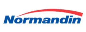 Normandin logo with red swoosh design.