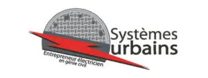 Systèmes Urbains logo with red lightning bolt.