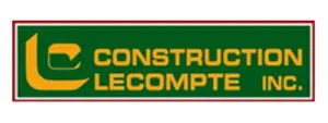 Construction Lecompte Inc. logo on green background.