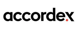 Accordex logo with red dot accent.