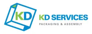KD Services logo, packaging and assembly.
